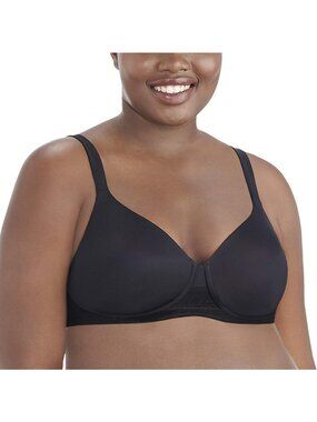 Vanity Fair Womens Full Coverage Contour Bra 38C Black Smooth Supportive